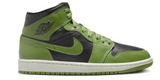 WMNS AIR JORDAN 1 MID BLACK/ ALTITUDE GREEN-SAIL - BQ6472 031