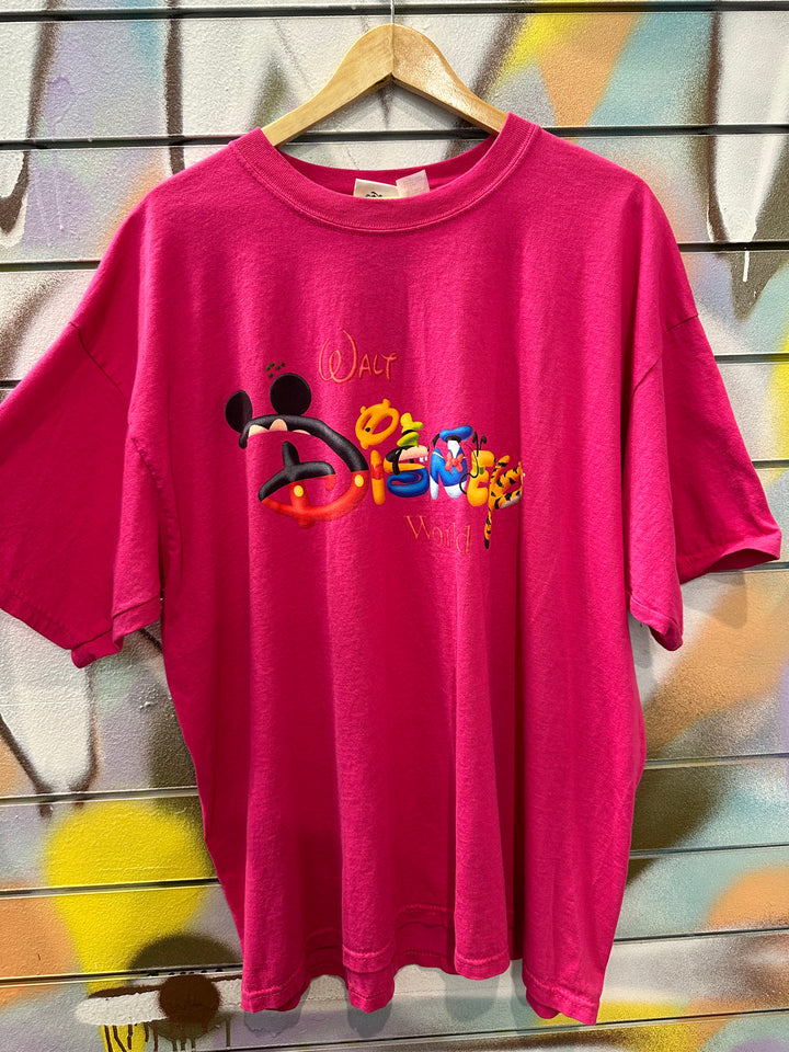 Vintage Disney Unlimited Tee XL Pink 90s L VTG Disney